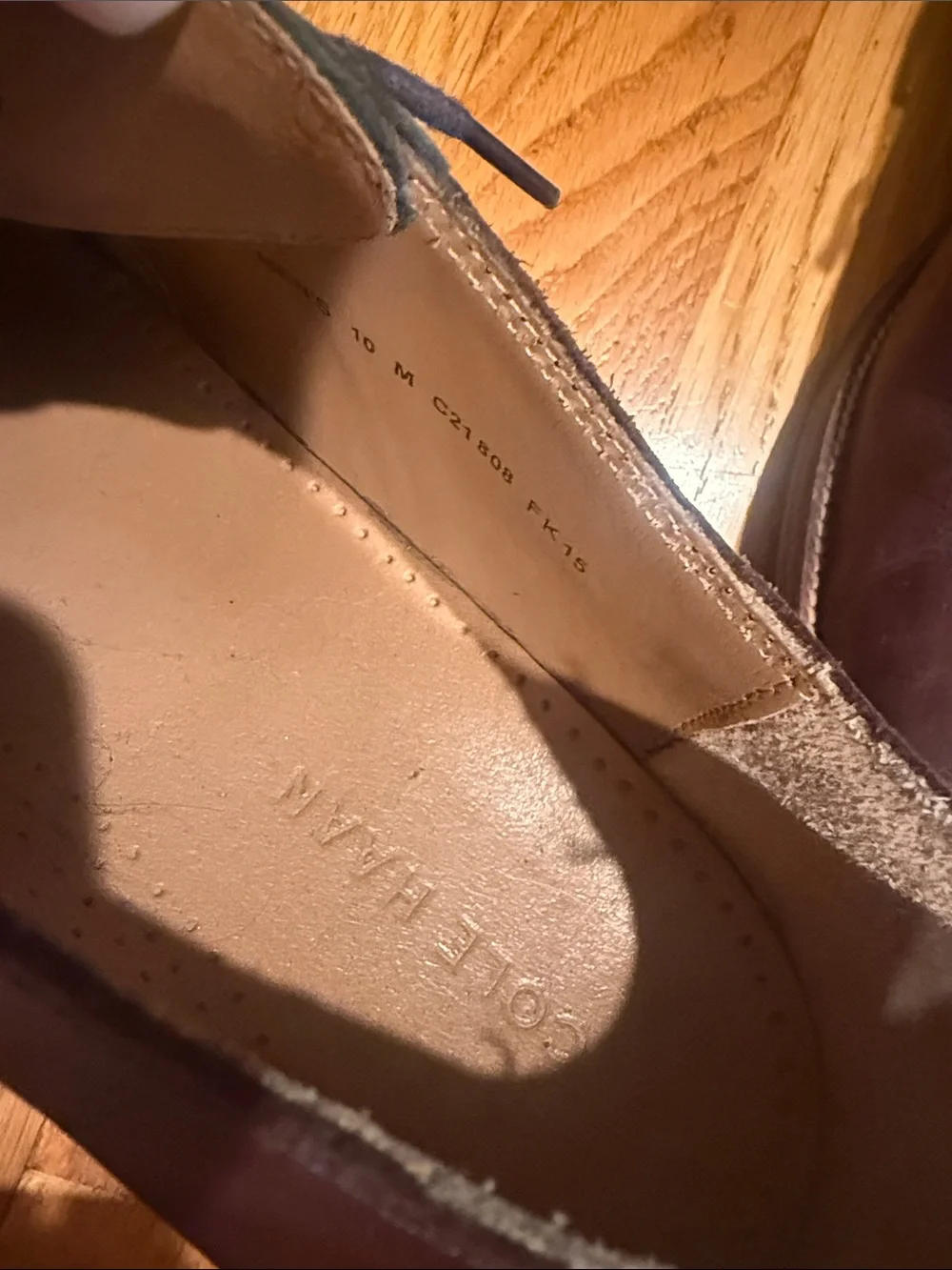 Cole Haan Brown and Navy Two-Tone Leather Oxfords
